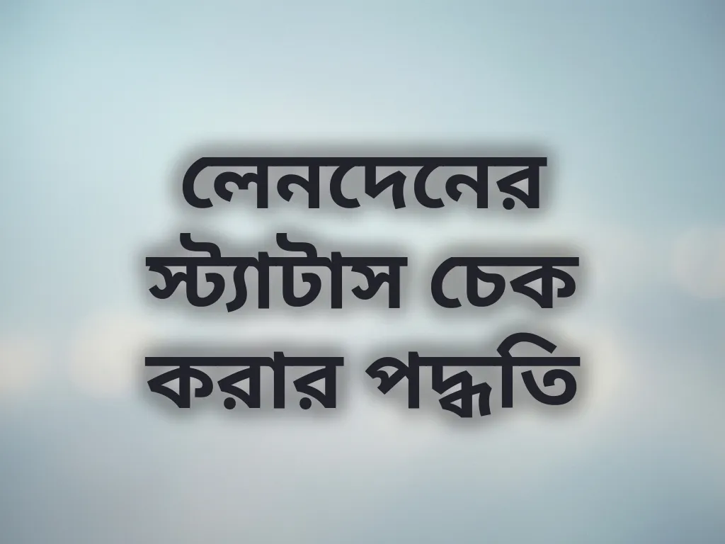 লেনদেনের স্ট্যাটাস চেক